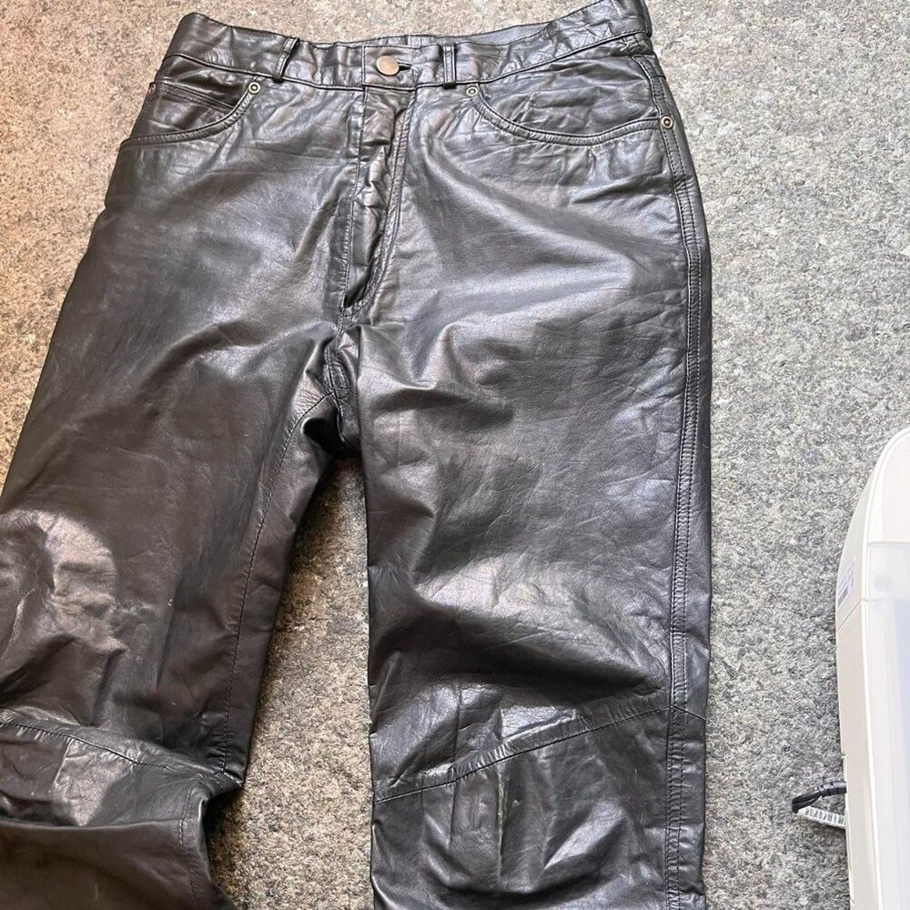 Wilson’s suede and leather boot cut pants